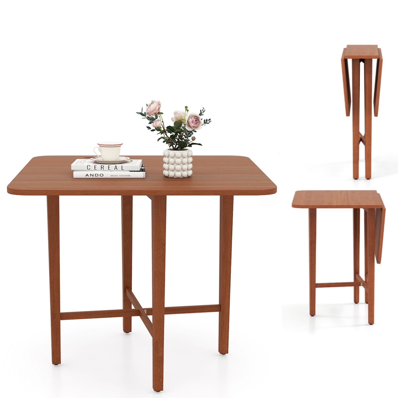 LIFEZEAL Mesa de Comedor Plegable de Madera con Diseño Compacto