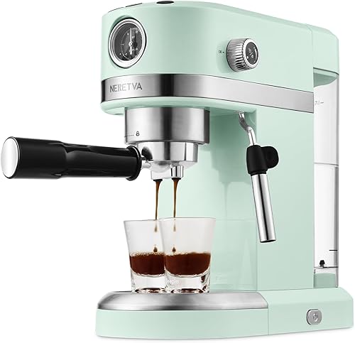 Miniatura 9 de Neretva Máquina de café expreso de 20 bar con varita de vapor para Latte Espresso y Cappuccino cafetera de espresso compacta para barista casera