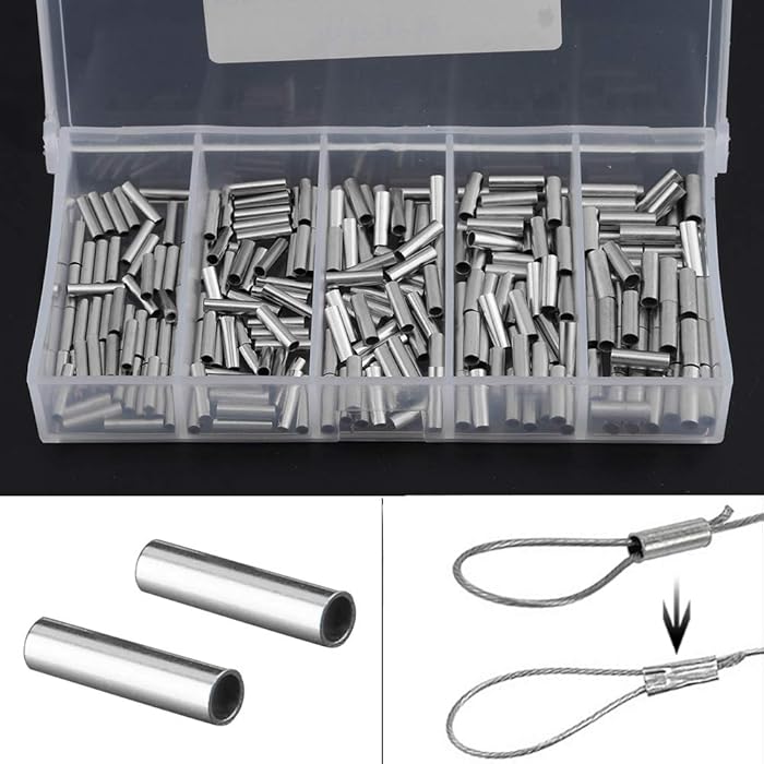 Buy OriGlam 250pcs Single Barrel Crimp Sleeves Kit, Copper Barrel Crimp