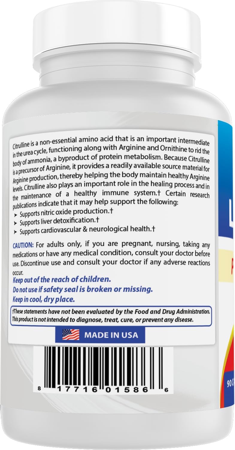 Best Naturals L-Citrulline Capsules - 1500mg/Serving - Non-GMO - Gluten Free - 90 Capsules (90 Count (Pack of 2)) - Image 6