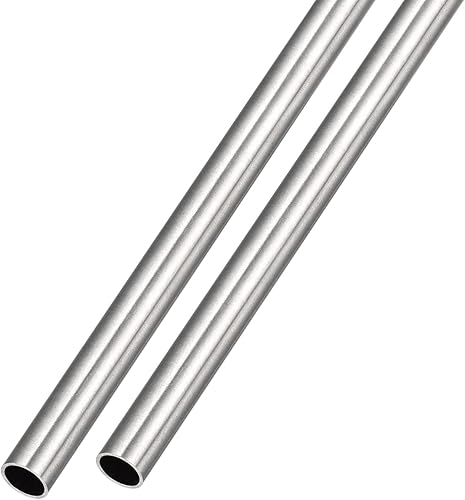 METALLIXITY Tubo de acero inoxidable 304 (0.157in de diámetro exterior x 0.008in de alto x 9.843in de largo, 2 piezas, tubo recto, para muebles del