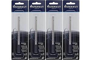 Waterman Black Rollerball Pen Refills (Fine Point, 0.5mm, 4-pack)