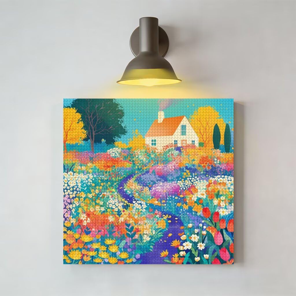 Diament Malarstwo Dom Diamentowa Sztuka Ogród Rysunek Diamentowy Obraz Diamentowy Obraz Pełny Zestaw Dorosłych 5D DIY Puzzle Ścieg Krzyżowy Mozaika Szkło Malowanie, Dekoracja Ściany Domu 60x80 cm
