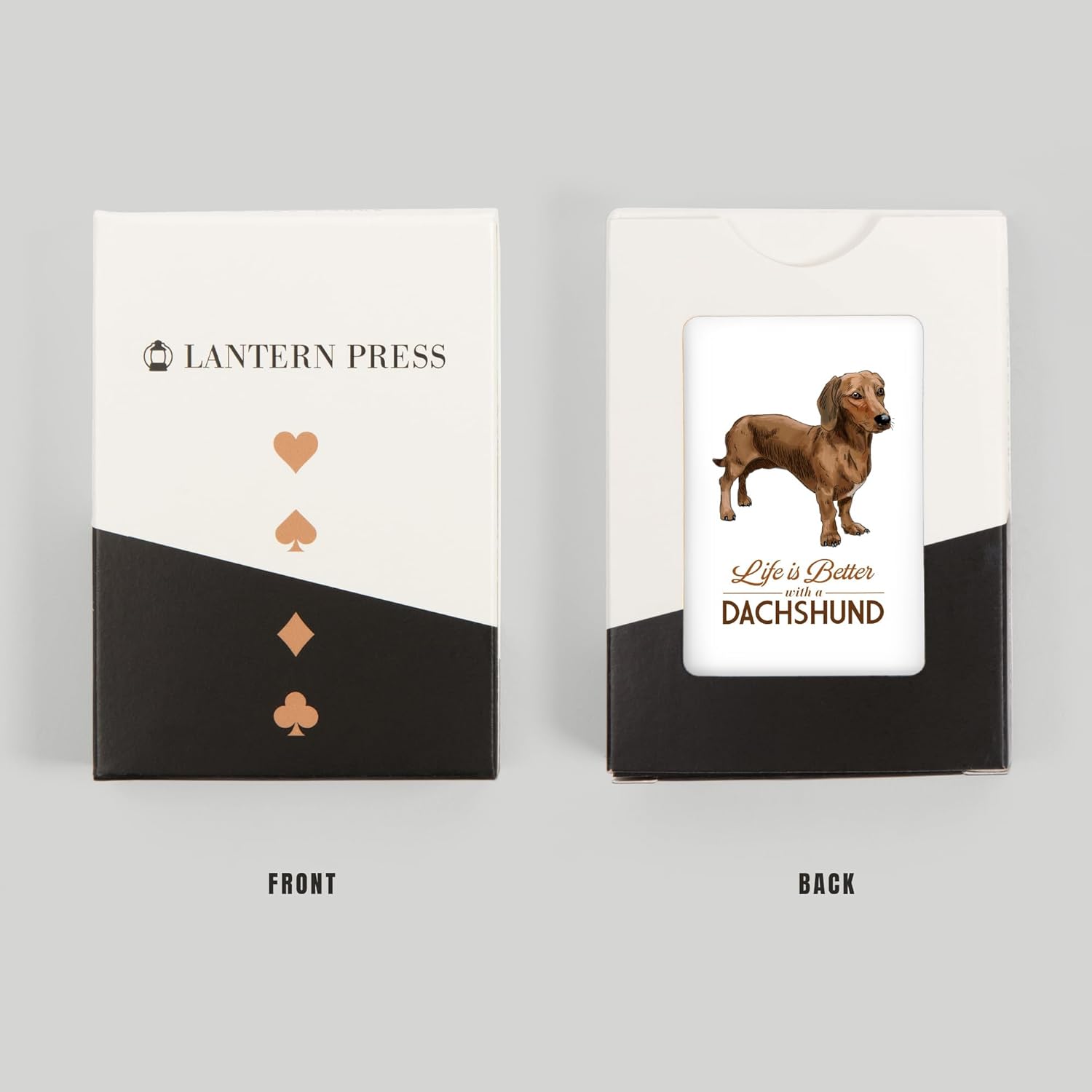 Lantern Press Dachshund, Life is Better, Brown, 52 Playing Cards for Adults, Poker Size Card Deck