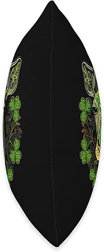 Miniatura 2 de Saint Patricks Day Giraffe Mandala Animal Almohada de cabeza de jirafa mandala trébol irlandés trébol San Patricio 16 x 16 pulgadas multicolor