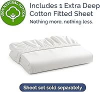 Vista 4 de Sábana bajera ajustable de algodón extra profunda Twin de 400 hilos - Sábana bajera individual de lujo hotelero solamente - Se adapta fácilmente a