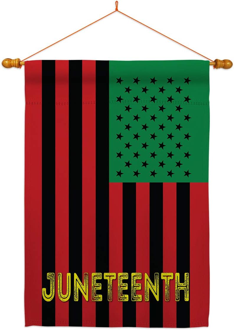 Juneteenth American House Flag Black History Jubilee Days African Americans Independence Day Small Decorative Gift Yard Banner Made In USA 28 X 40
