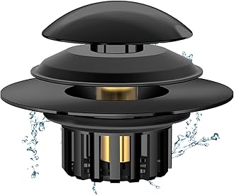 2 in 1 Tub Stopper Bathtub Drain Hair Catcher with Dual Filtration Design, Anti-Clogging Bathtub Drain Plug Bath Tub Stoppers for 1.45-1.8" Drain Shoe, Black