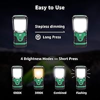 Vista 3 de Lepro Bundle - 2 artículos: Linterna de camping LED recargable vintage Lepro y LE LED linterna de camping recargable, 1000LM, 4 modos de luz