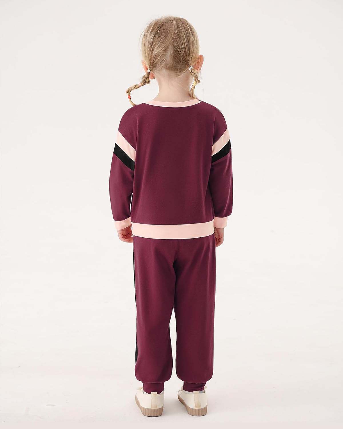 SANMIO Toddler Girl Clothes Outfits Cute Color Block Long Sleeves Top and Pants Sweatsuit 2 Piece Winter Clothing Set - Image 4