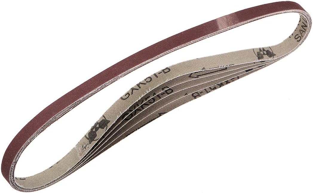 uxcell 3/8" x 21" 320 Grit Sanding Belt Aluminum Oxide Sandpaper Belts