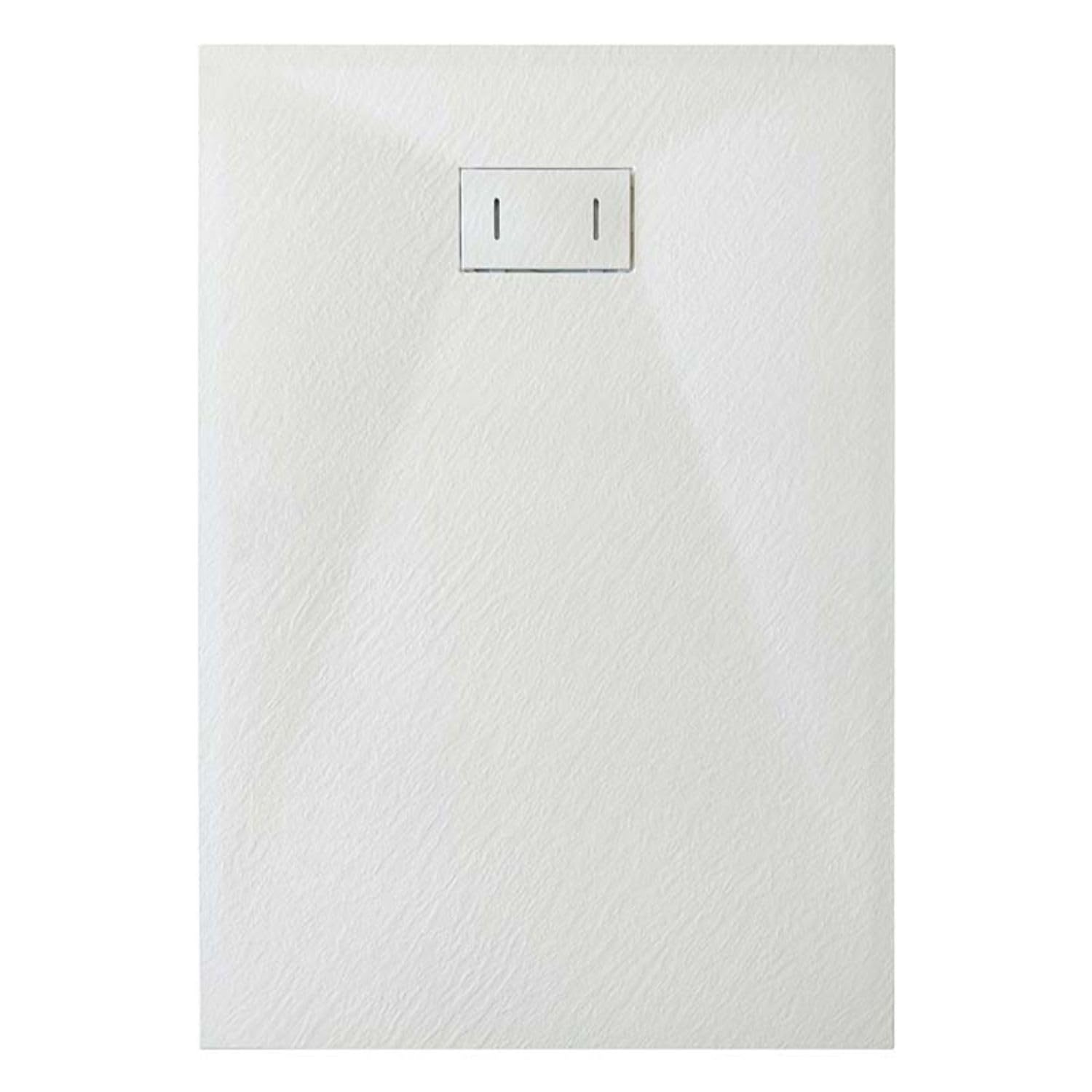 Grg Bac à Douche 70x120x2,6 CM Blanc Effet Pierre Mod. Strong