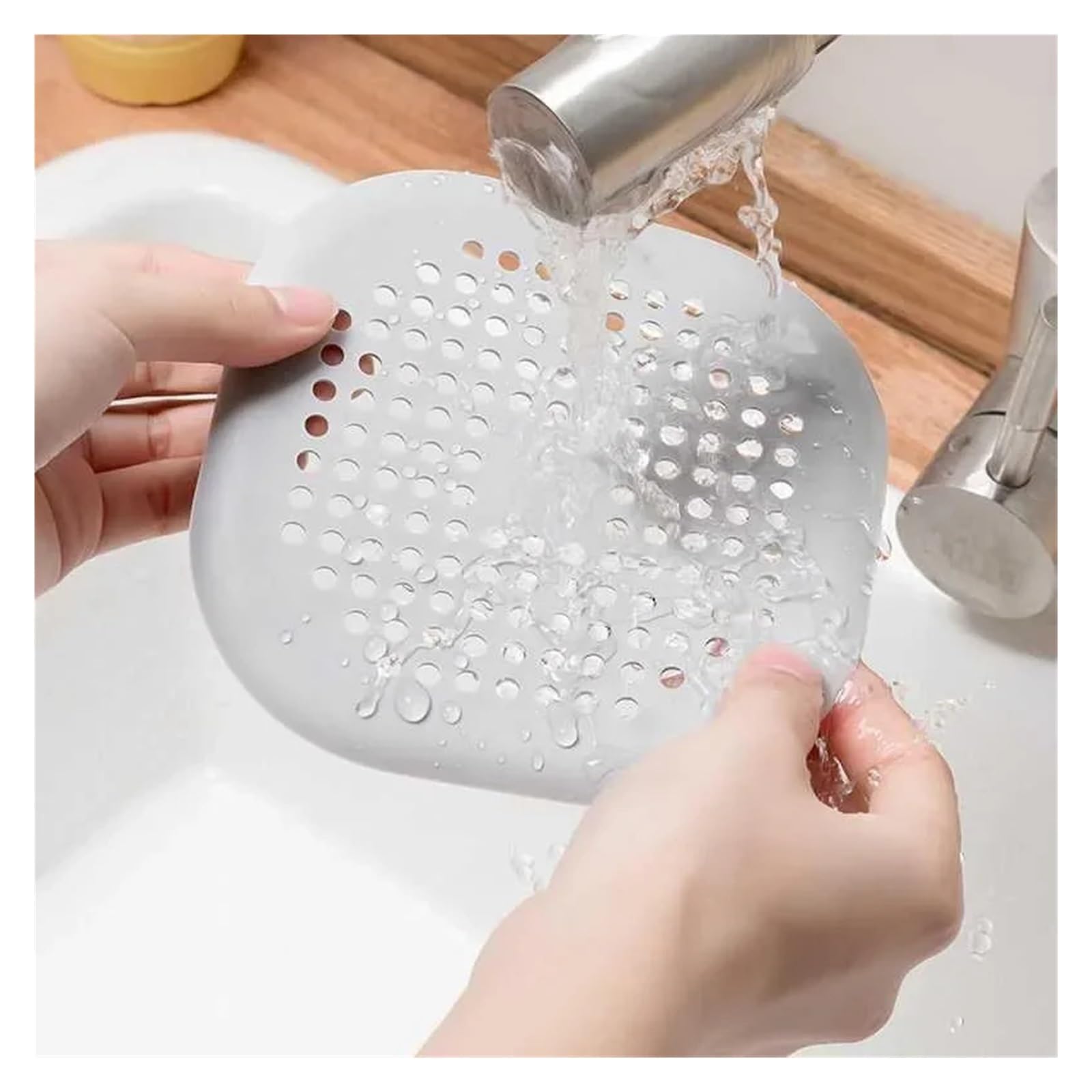 10pcs Kitchen Sewer Silicone Bathroom Floor Bathtub WaterFilter Home Accessories Shower Drain Hair Catcher Sink Strainer Für Küche(Gray)