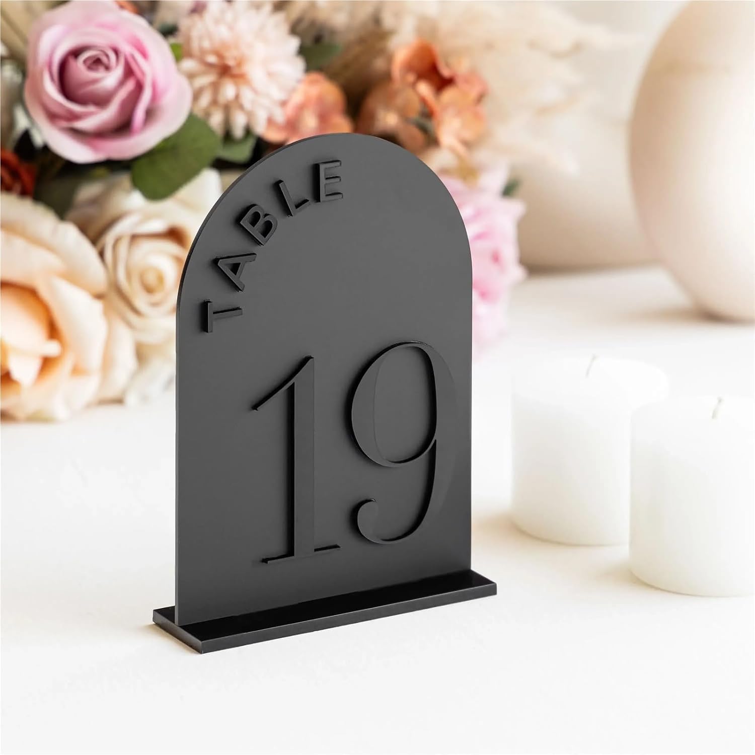 Table Numbers Matte Table Numbers- Arched Wedding Table Numbers Reception Decoration Wedding Signs(All Black,Table 1-15)