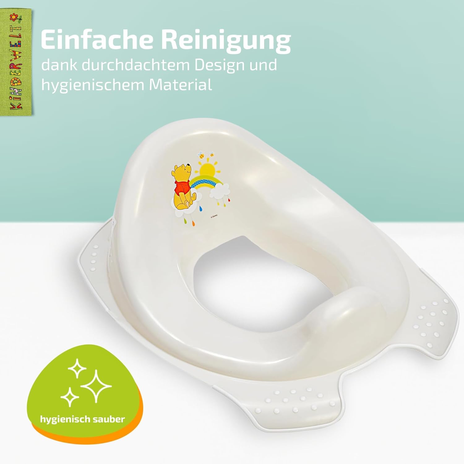 2er Set Z: Perla Premium Disney Winnie The Pooh Perla Blanco Kinder-Toilettensitz + Zweistufiger Taburete Escalón Reductor