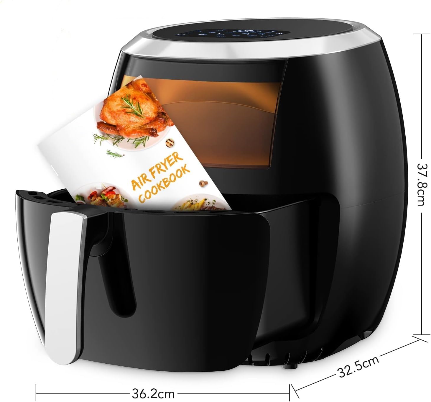 Freidoras Aire Freidora Fryer 8 Predefinidas, Pantalla Táctil LED, Ventana de Visualización, 8L Cocina Freidora Aire Caliente Sin Aceite