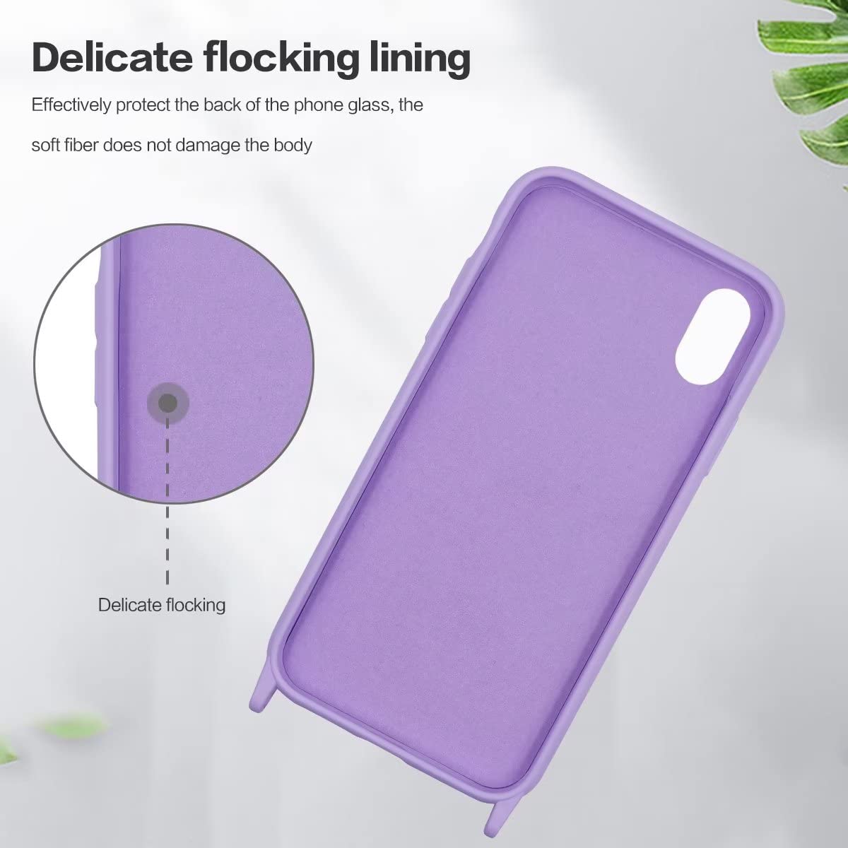GoodcAcy Custodia Con Collana Per IPhone X / XS, Cover In Silicone Morbido Con Cordoncino Regolabile, Antigraffio, Protezione Antiurto, Nero