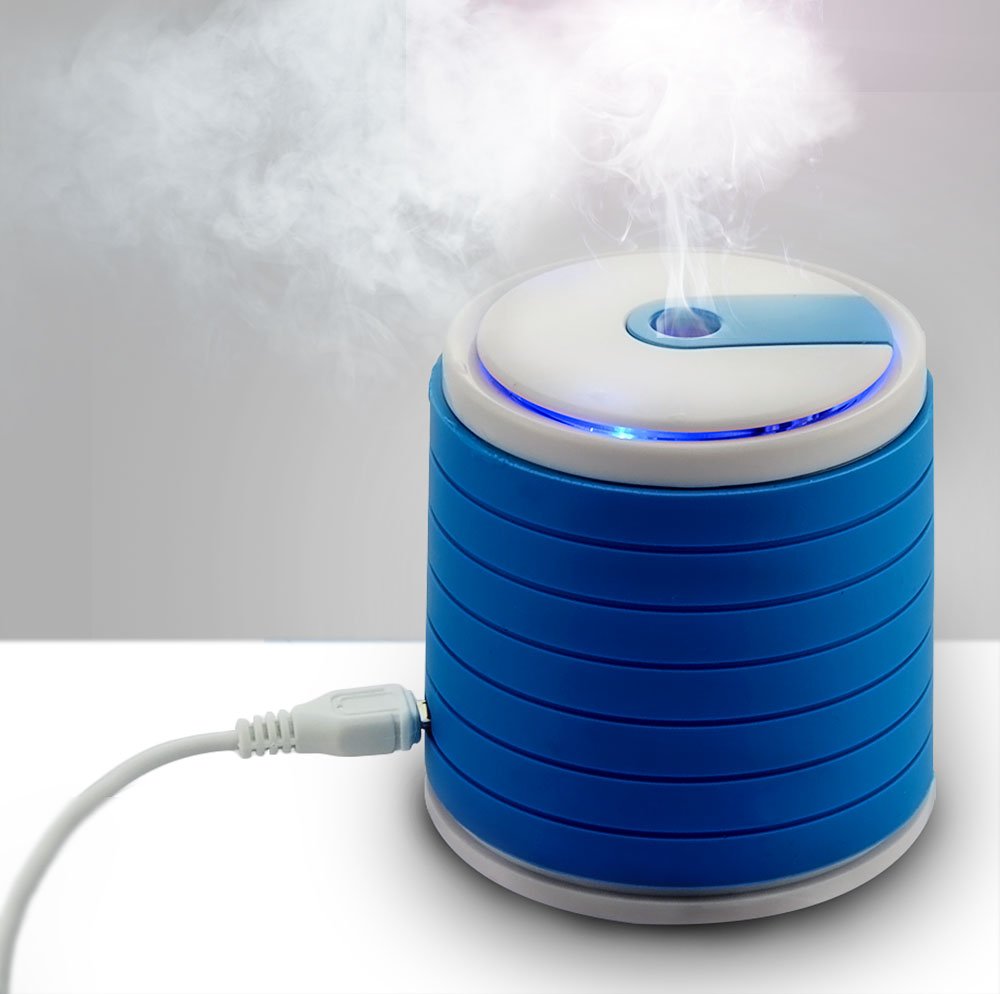 Allnice Mini Creative Blue Light Humidifier Moisturizing Portable Humidifier for Office Car