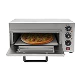 16 Inch Electric 1.3kw Indoor Pizza Oven Countertop Pizza Oven Single Deck Stainless Steel Commercial Pizza Oven for Chicken, Pizza, Indoor/Outdoor Use