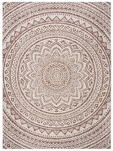 SAFAVIEH Courtyard Collection 8' x 10' Beige/Brown CY8734 Indoor-Outdoor Patio Backyard Mudroom Area-Rug - Image 3