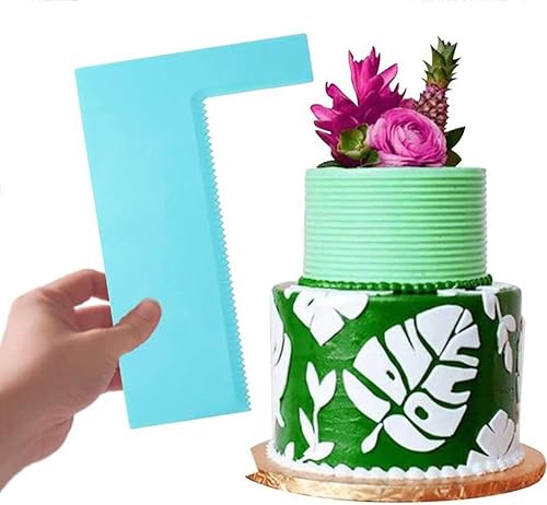 Miniatura 3 de Rolin Roly 8 piezas de raspadores de pasteles más suaves con borde crema suavizante, decoración de texturas de tartas de plástico, horneado, cocina,