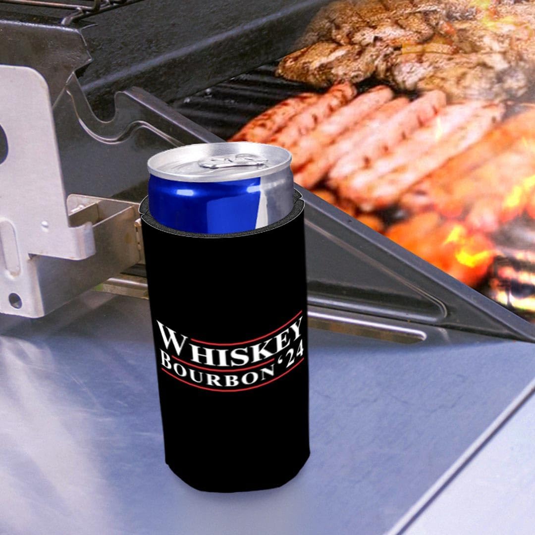 Funny Election 2024 Gifts Whiskey Bourbon '24 12-Pack Ultra Slim Can Thermocoolers