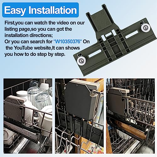 image for YEECHUN Upgraded W10350376 W10350374 Dishwasher Top Rack Parts For Ken