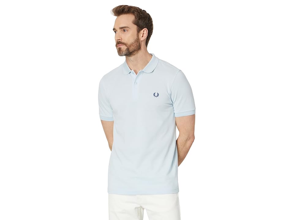 Fred Perry Plain Shirt (Light Ice/Midnight Blue) Men's Clothing INTERNATIONAL SHIPPING