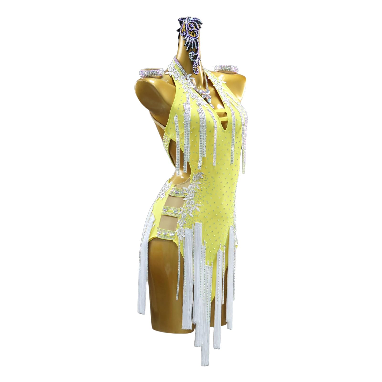 Sukienki Na Konkurs Tańca Latynoskiego Dla Kobiet Rhinestone Fringe Salsa Tango Praktyka Dancewear Handmade Custom