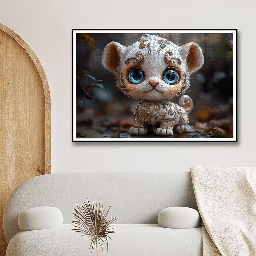 Puzzle 3000 Pièces Adultes, Puzzle 3000 Pieces Tigre pour Adultes, Grand Puzzles Bois Mignon avec Boite, Jeu de Concentration pour Toute la Famille, Puzzles pour Décoration Maison, Cadeau Femme, -5235