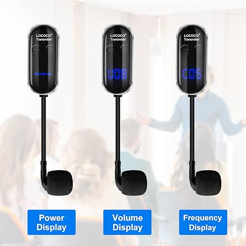Miniatura 2 de Sistema de micrófono inalámbrico UHF Auriculares con micrófono - Pantalla digital LED, micrófono de mano de cabeza 2 en 1, tiempo de trabajo 6H,