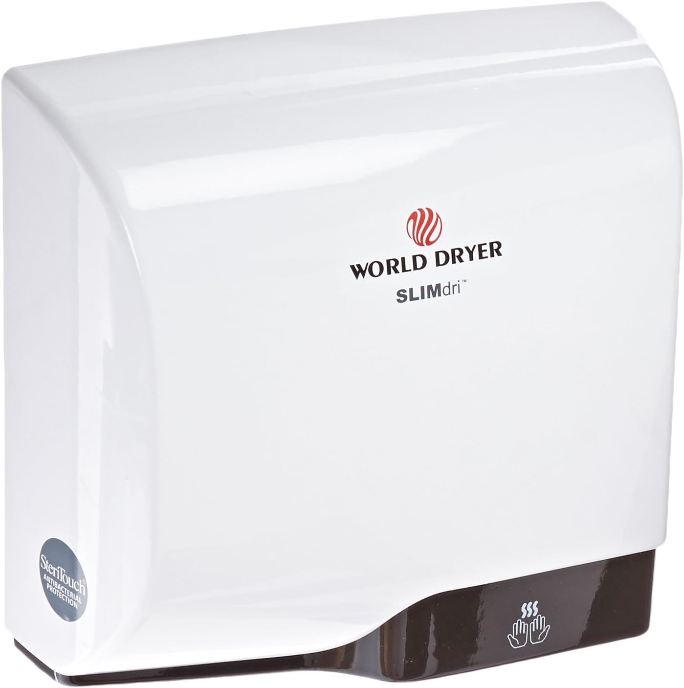 World Dryer L-974 SLIMdri Surface Mounted ADA Compliant Automatic Hand Dryer with Aluminum White Cover, 120/208/240V