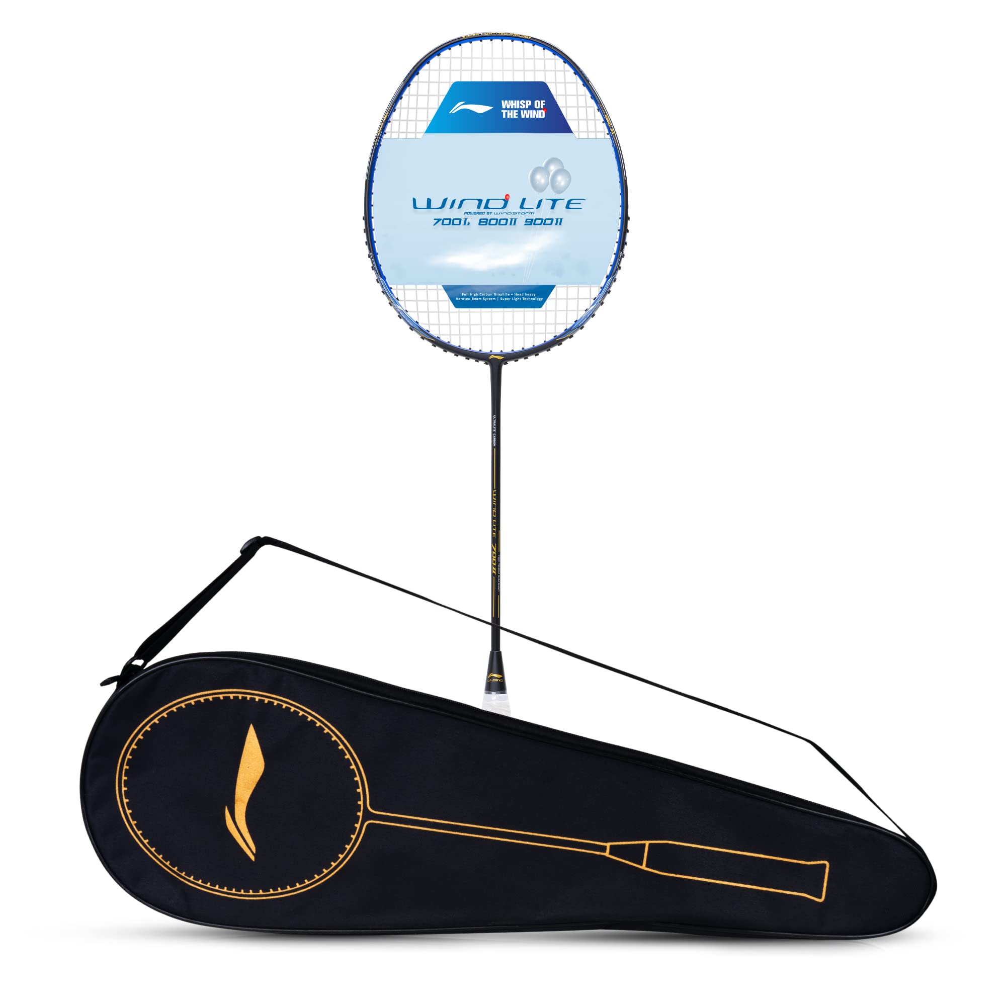 Li-Ning Wind Lite II Carbon Graphite Badminton Strung Racket with Full Racket Cover-picture-33