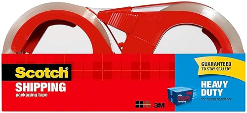 Scotch Cinta de embalaje resistente, 1.88" x 54.6 yardas, diseñada para embalaje, envío y correo, sello fuerte en todos los tipos de caja, núcleo de
