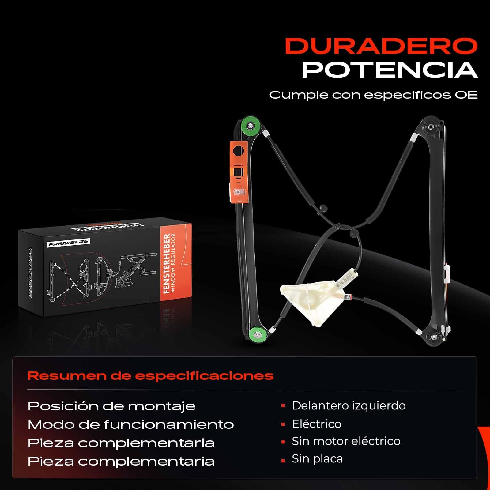 Frankberg Regulador de ventana eléctrico sin motor delantero izquierdo
