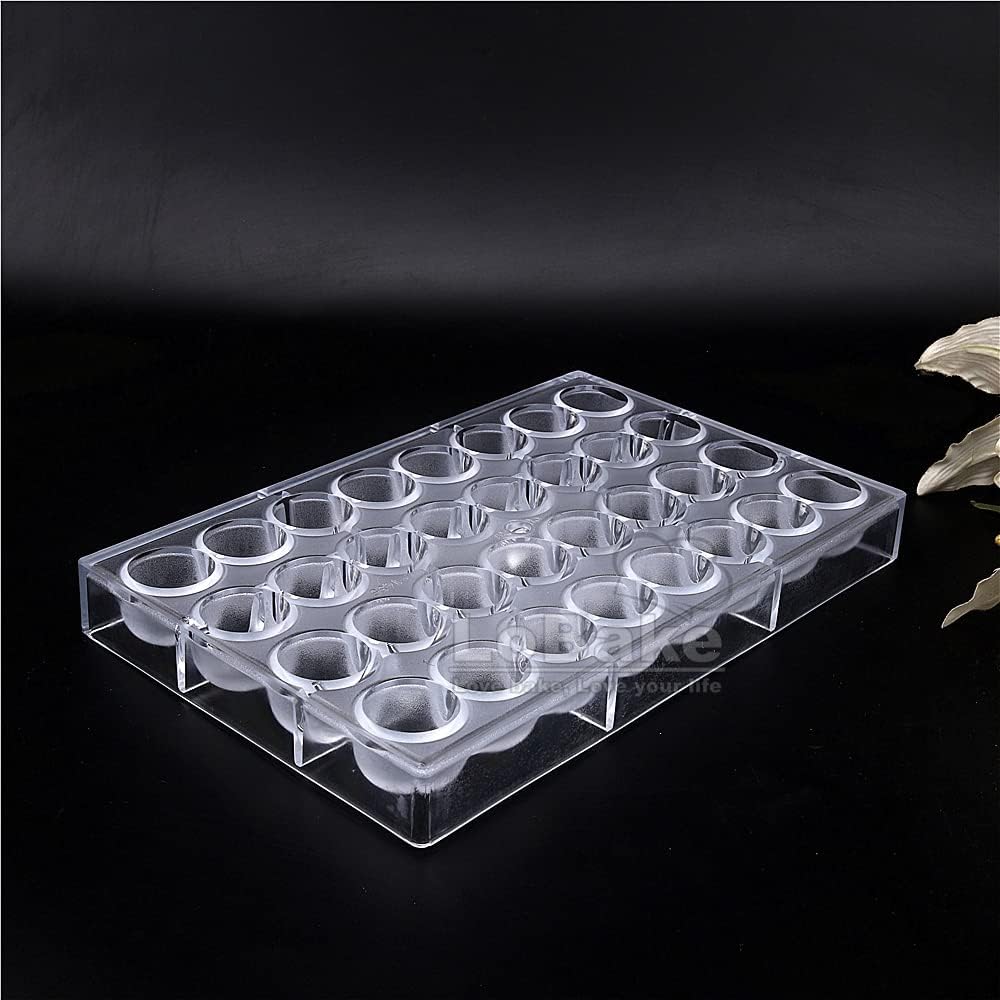 32個の穴 2.7cmと3cm 直径 ラウンド ディープハーフボール PC ポリカーボネート チョコレート型 弾丸 氷 型 お菓子作