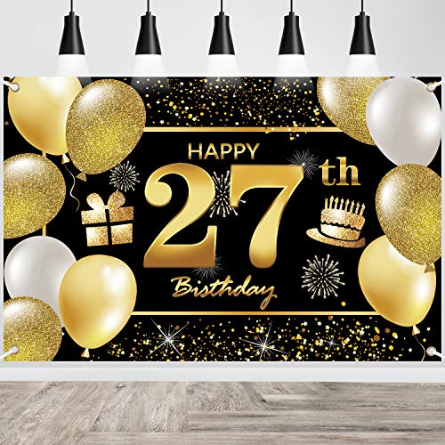 27th Happy Birthday Banner IMISI Birthday Decorations Birthday Backdrop Decorations for a Party