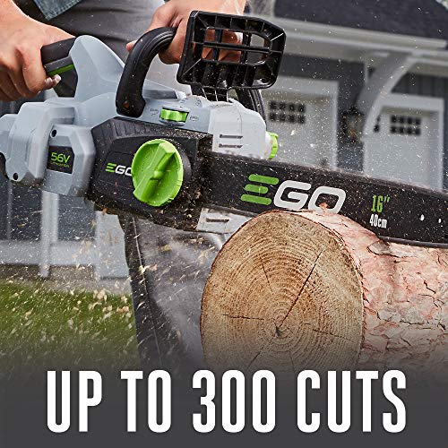 EGO Power+ CS1604 16-Inch 56-Volt Lithium-ion Cordless Chainsaw - 5.0Ah Battery and Charger Included