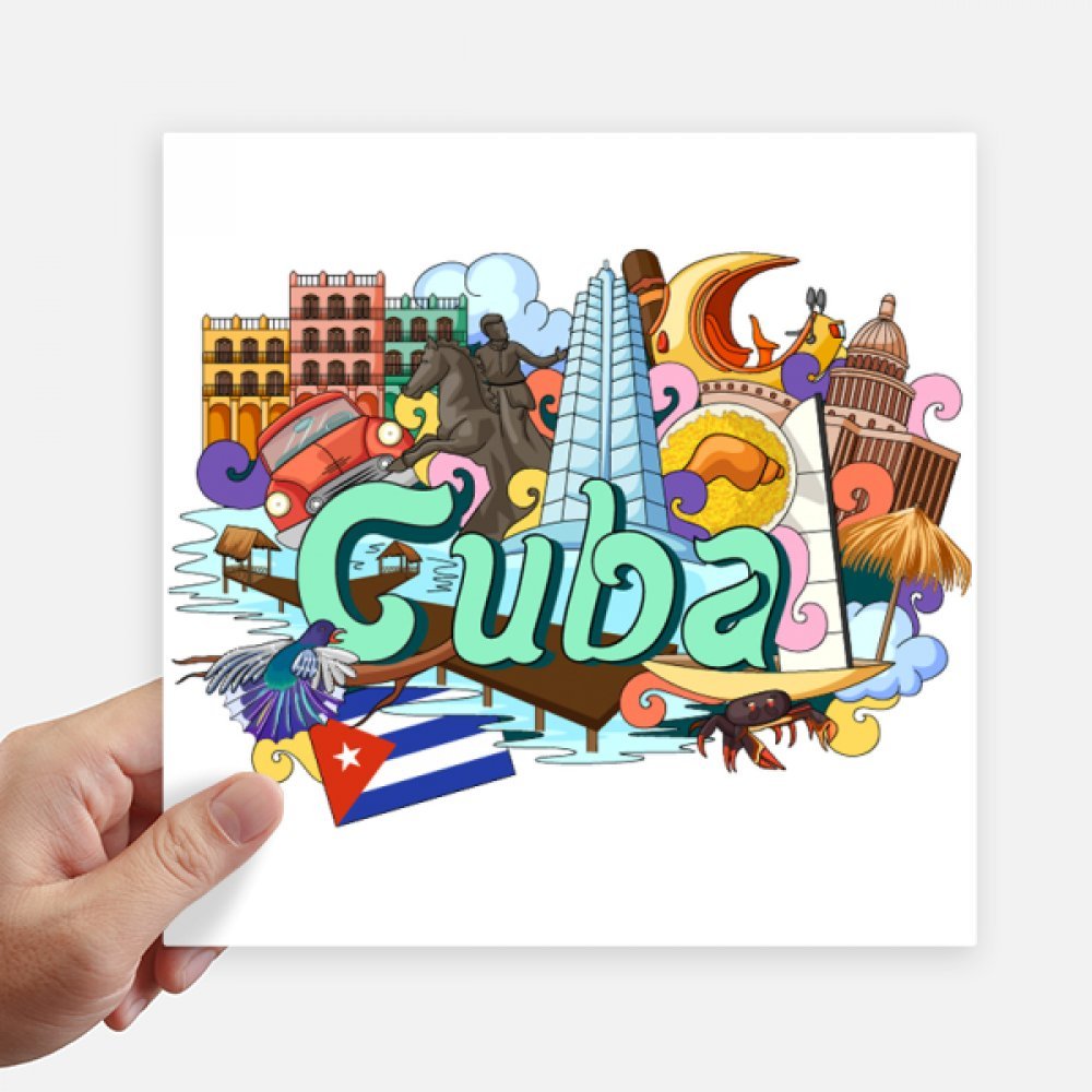 Pegatinas de Cuba de 20cm para personalizar tu moto o portátil con estilo viajero cuadrado