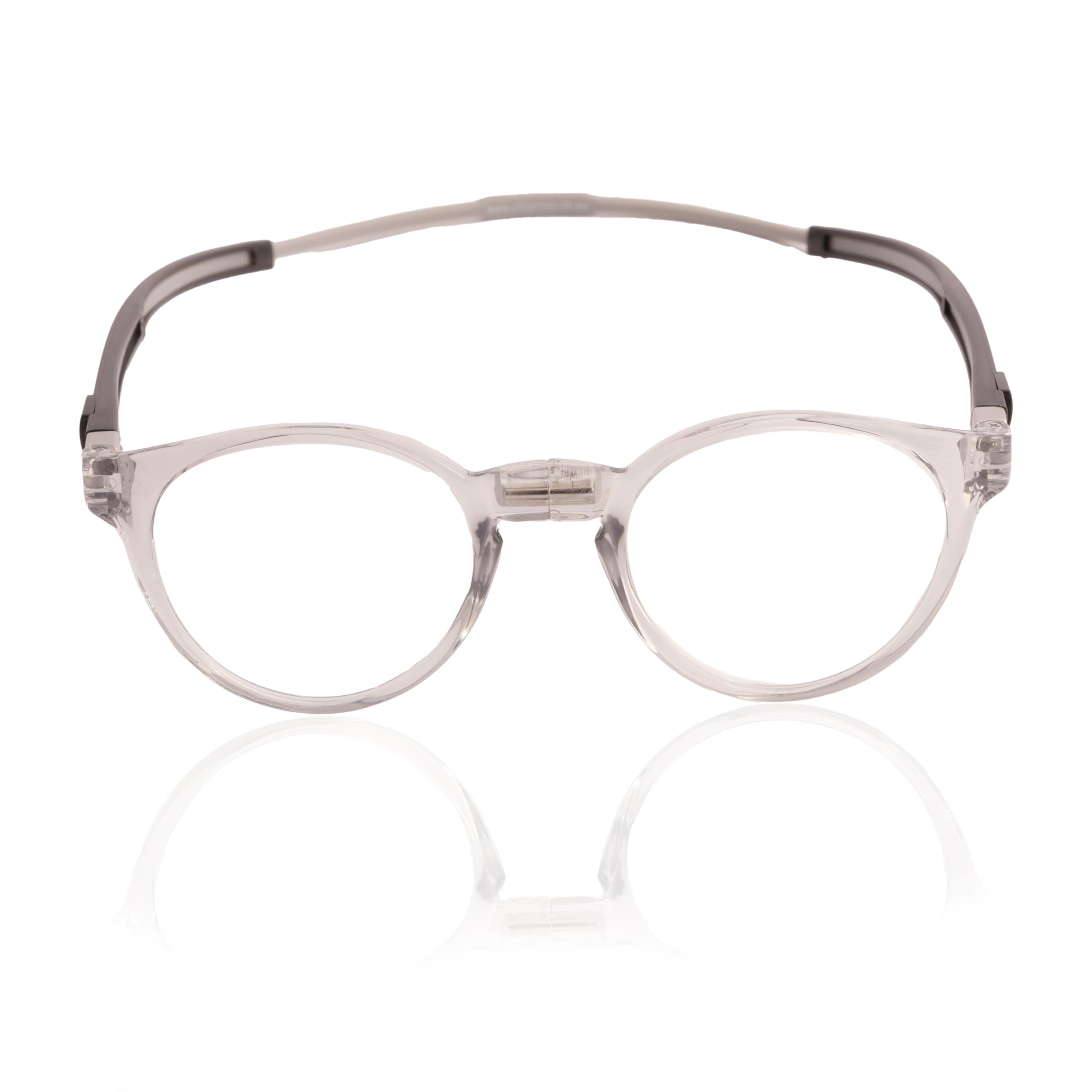 Clic Eyewear - Tube Pantos - Light Grey (+1,5) - Elastyczne okulary do czytania z magnesem - Okulary do czytania męskie/damskie - Okulary do czytania z magnesem - Made in Italy