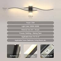 SUCIKORIO Modern LED Fali Lámpa 100 cm - 35W Fekete Alumínium Világítás 3000K-6500K Állítható Fényerővel - Nappali, Hálószoba, Folyosó Falik 4
