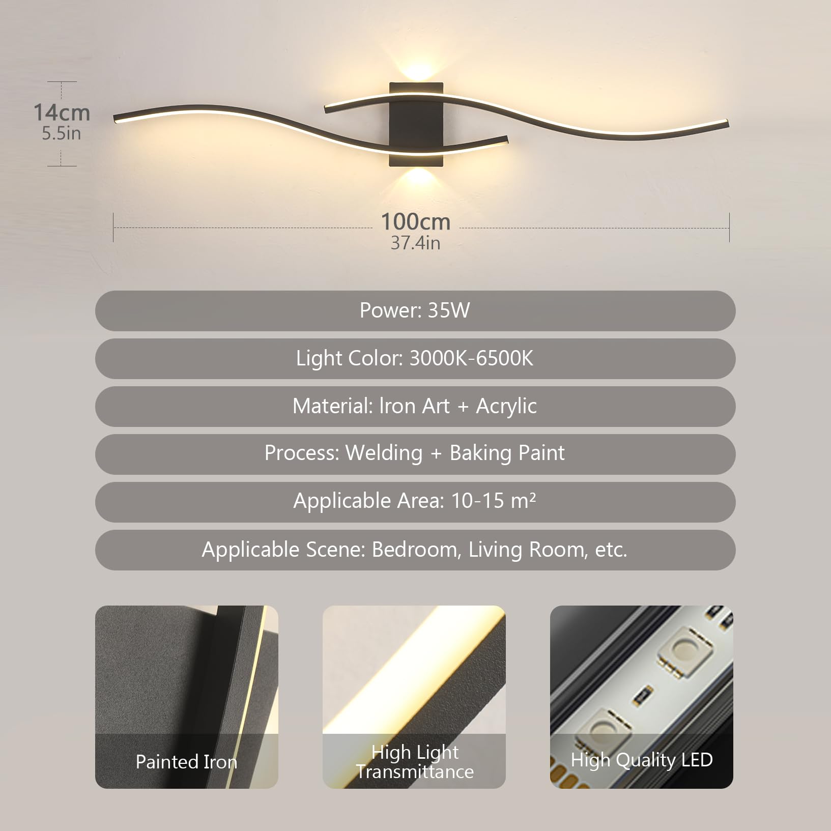 SUCIKORIO LED Hanglamp Eettafel 90cm, Moderne LED