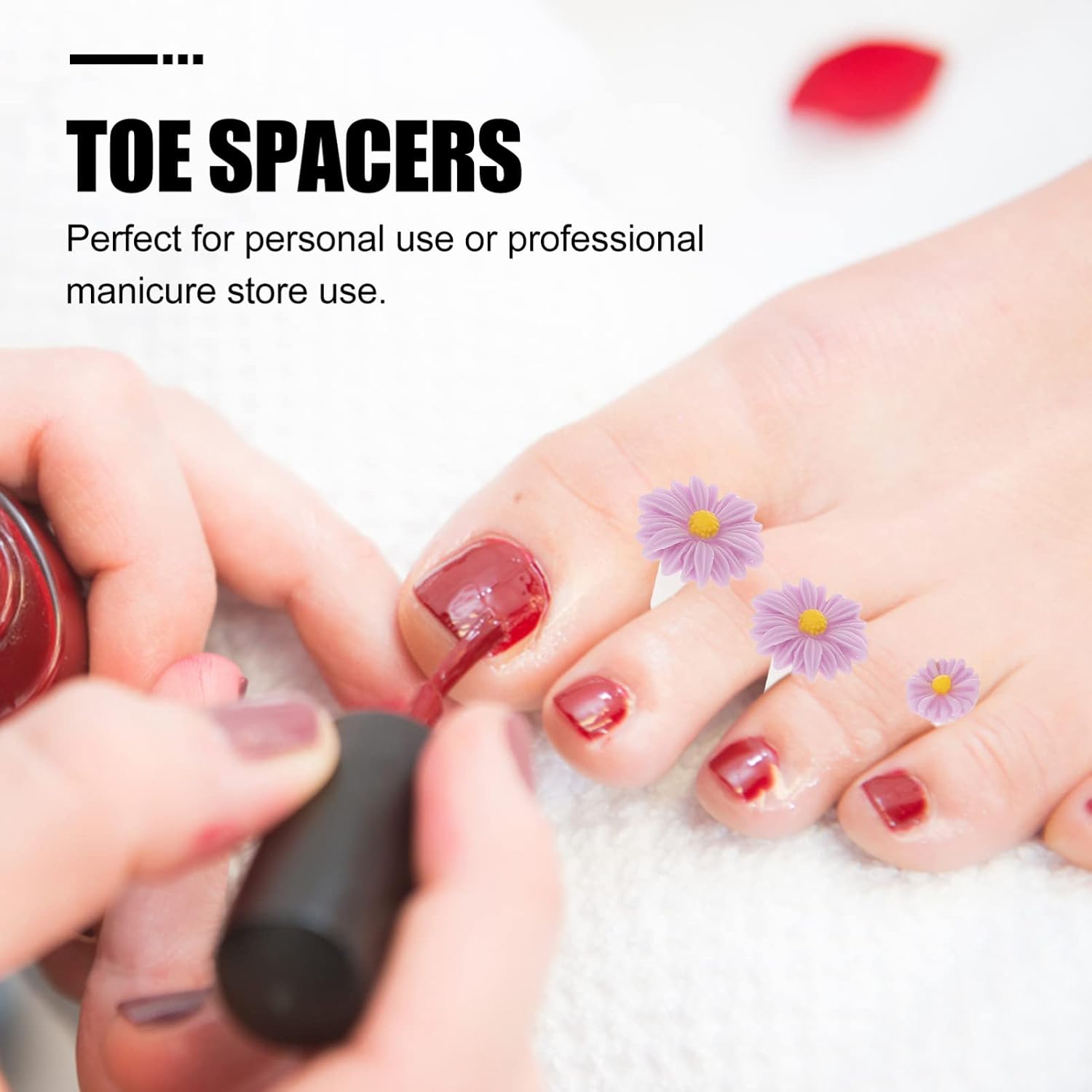 Silicone Toe Separator Set of 2 Random Color Nail Art Spacers for Men and Women for Correcting Toes Preventing Blisters and Aligning Feet