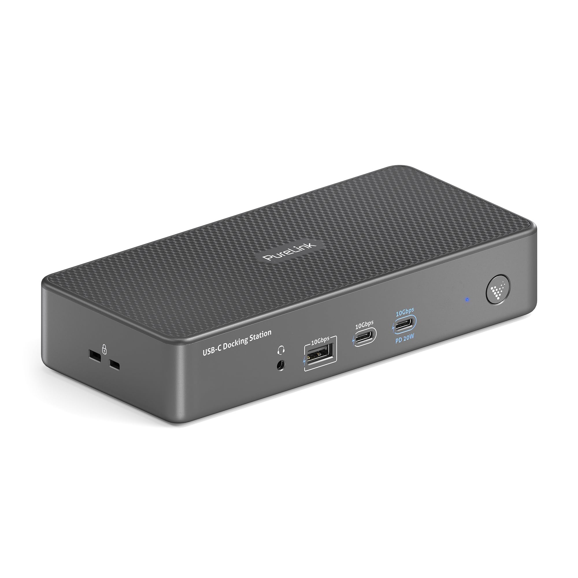 Vuelogic USB C stacja dokująca z podwójnym ekranem, wielofunkcyjna stacja dokująca do laptopa, 2 x HDMI / 2X DP, Ethernet, wieloportowa, czarna