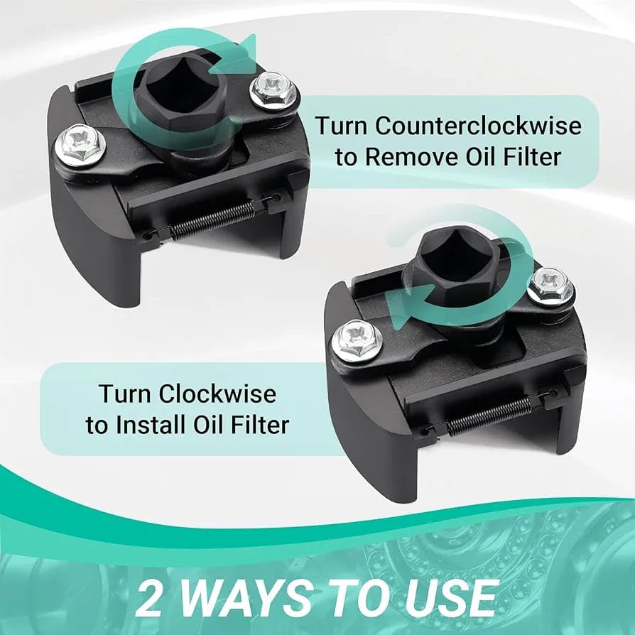 Phonirock Adjustable Oil Filter Wrench - Fits 2-3/8" To 3-1/8" (60-80mm) Spin-On Filters, 1/2" Drive Cap Style - View #2