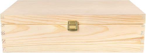 Miniatura 6 de Caja de madera de vino sin pintar para almacenamiento de regalo, 2 botellas, 13.77 x 7.87 x 3.93 pulgadas, soporte de madera natural, caja de lujo
