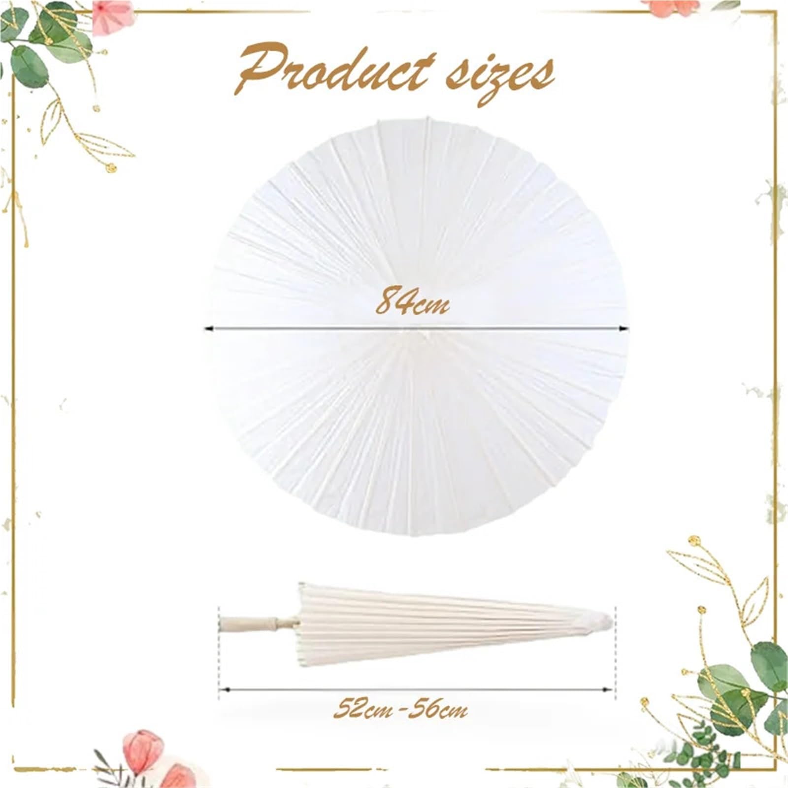 Sombrillas de Papel 84 cm for Bodas, Madera, for decoración Fiestas Nupciales (Blanco, Rosa y Azul), 6, 8, 10 12 Unidades para Boda Y Fiesta Nupcial, Foto