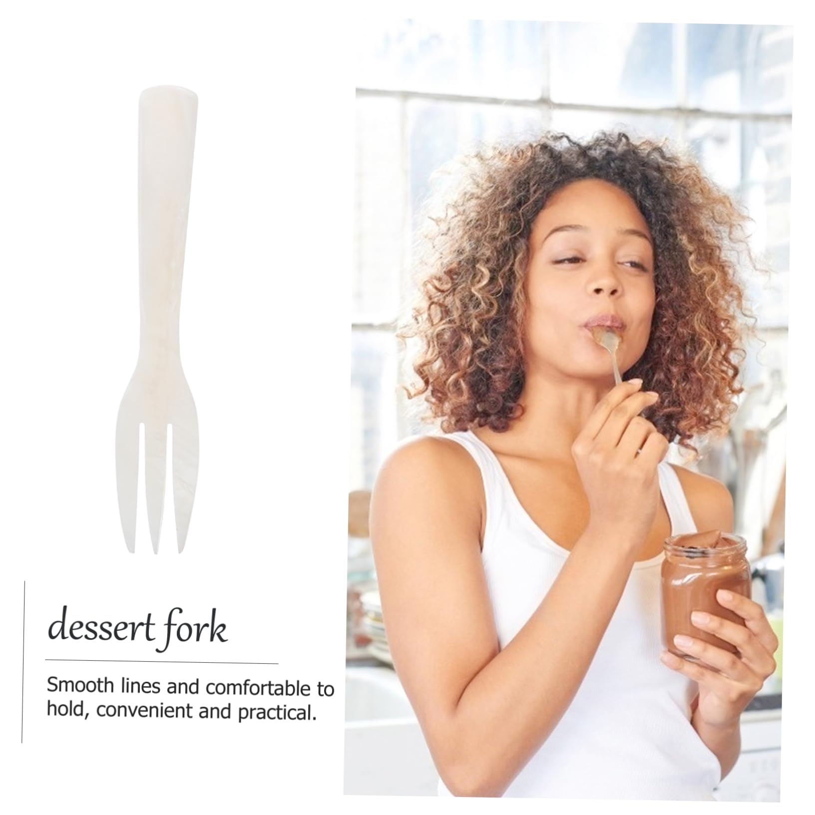 KOCKSHION Elegant Forks and Spoons Shell Fork Set Tableware for Soup Dessert Ice Cream Simple Stylish Space-saving