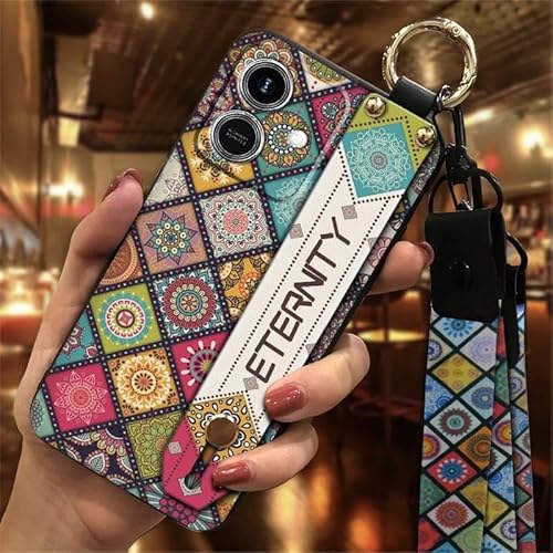 Phone Case Compatible with Honor Play10 4G, Ring Kickstand Lanyard Back Cover Durable Soft case Wristband Waterproof Wrist Strap