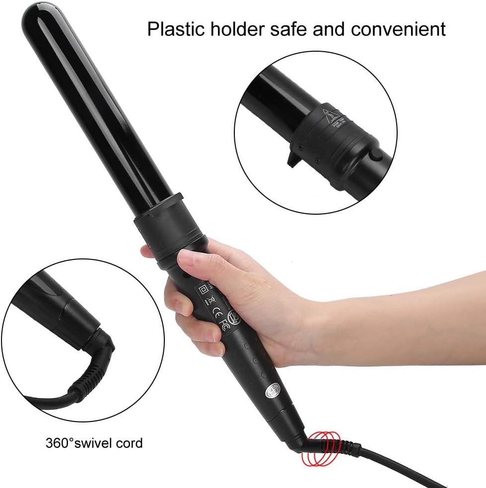 5 in 1 Professional Curling Iron and Wand Set, Professional Ceramic Tourmaline Negative Ion Hair Curler Wand Hair Styling Curling Tongs With 2 Temperature Control